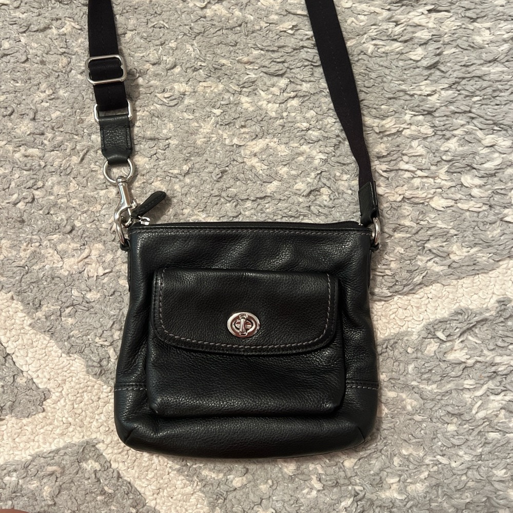 Black Leather Crossbody Bag